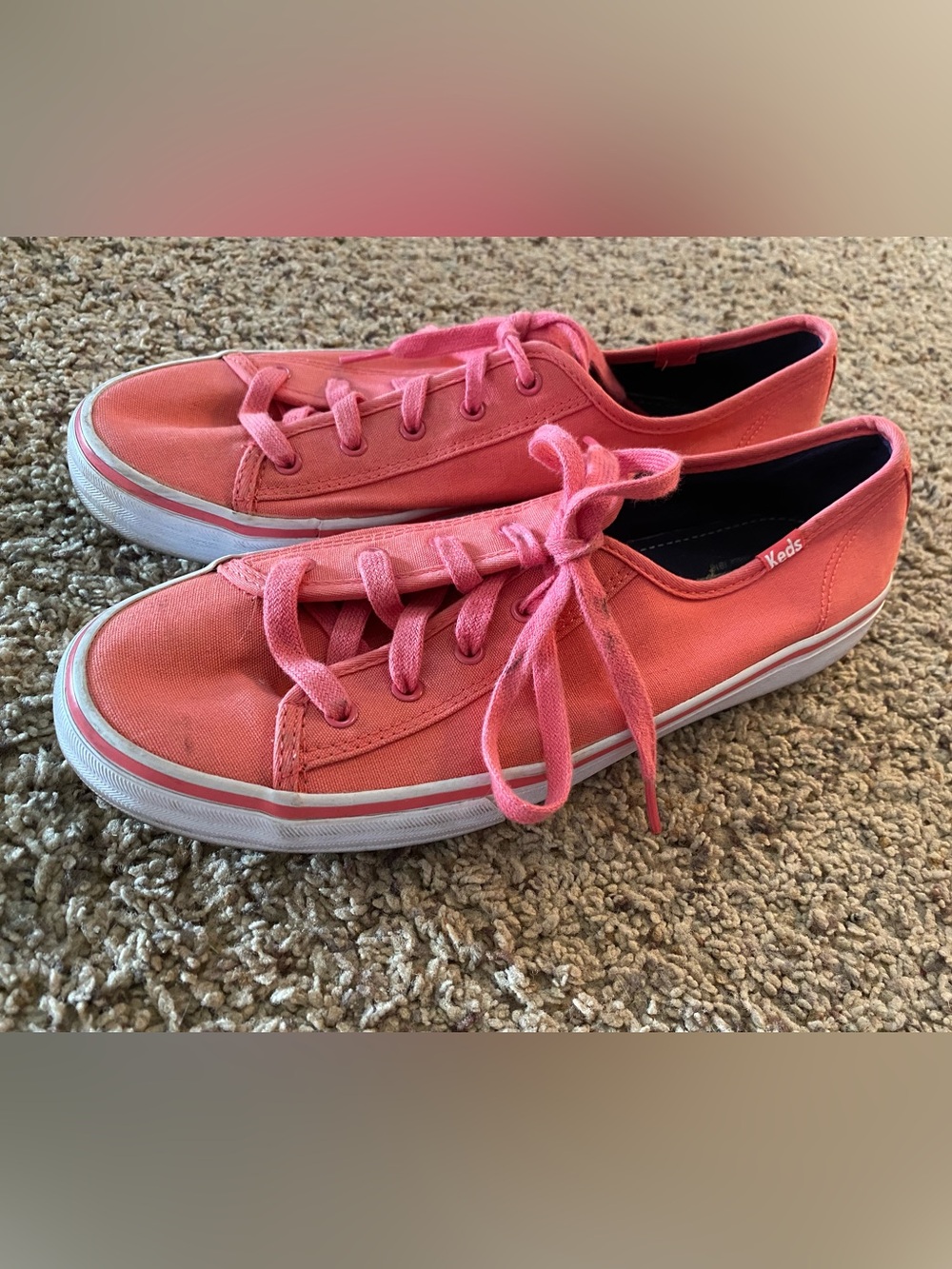 Women’s 8 1/2 8.5 Coral Pink Keds Sneakers